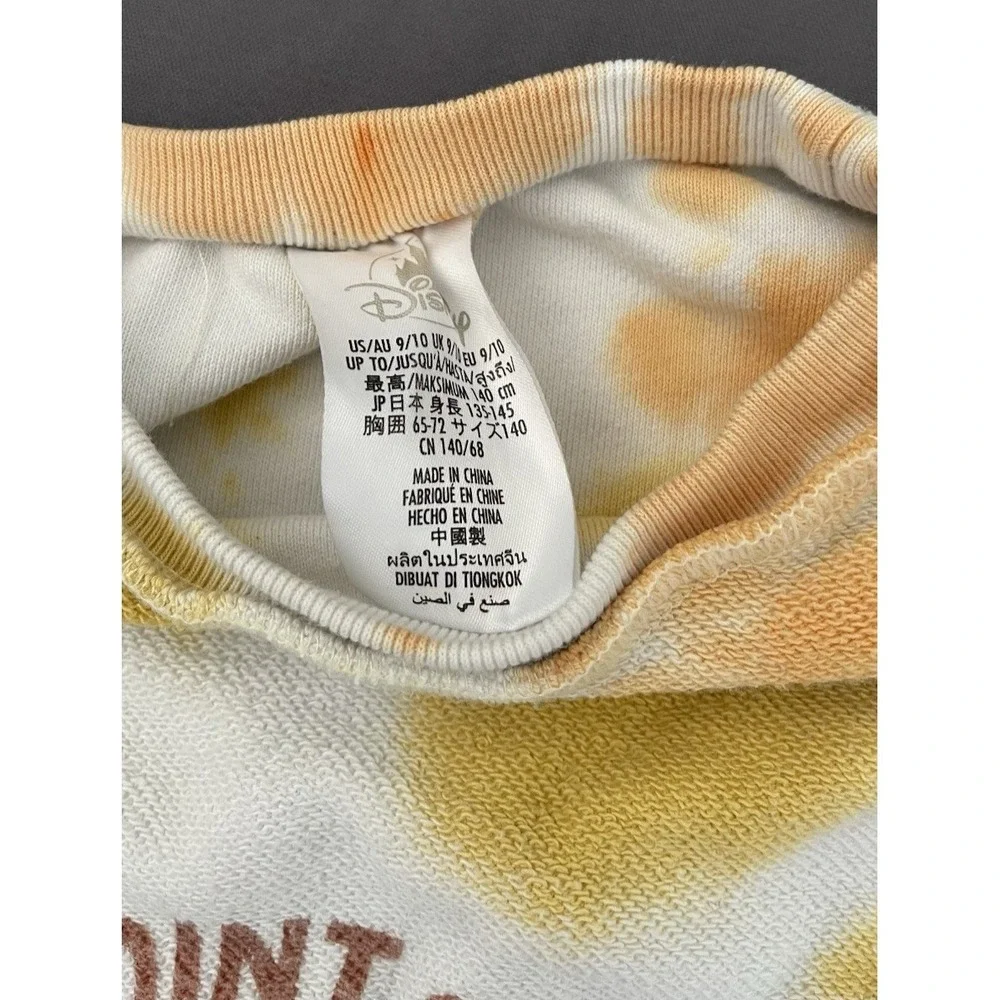 Disney Tie Dye Sweat Set Girls‎ Size 9/10 Yellow White New Point Of View Mickey